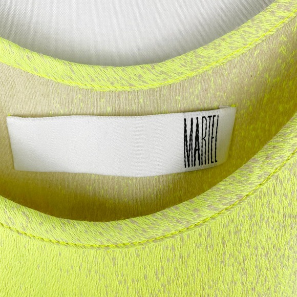 Martel NYC Tank Top Neon Yellow Gradient Scoop Neck SS2015 L - Picture 7 of 9